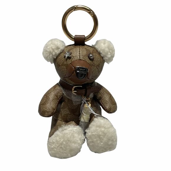 Coach Bear Collectible Bag Charm In Signature Canvas New - Picture 1 of 6